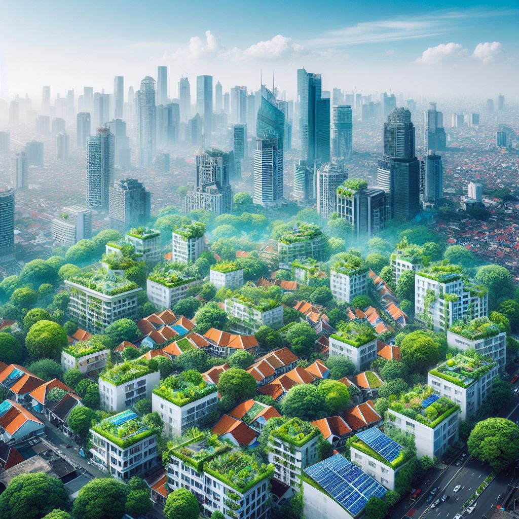 Green city design in Jakarta, Indonesia.